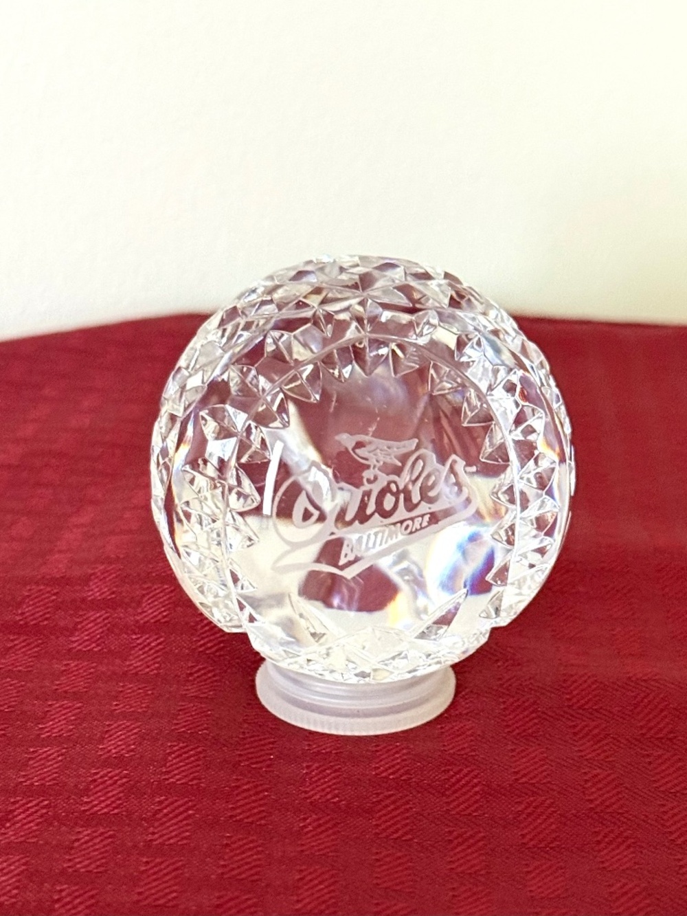 Waterford Crystal Baltimore Orioles Baseball w/ Classic Oriole's Script Big Logo